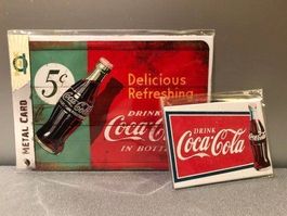 ❗AKTION  10.- Fr. !!❗2x Blech Schilder Coca Cola - K`laden